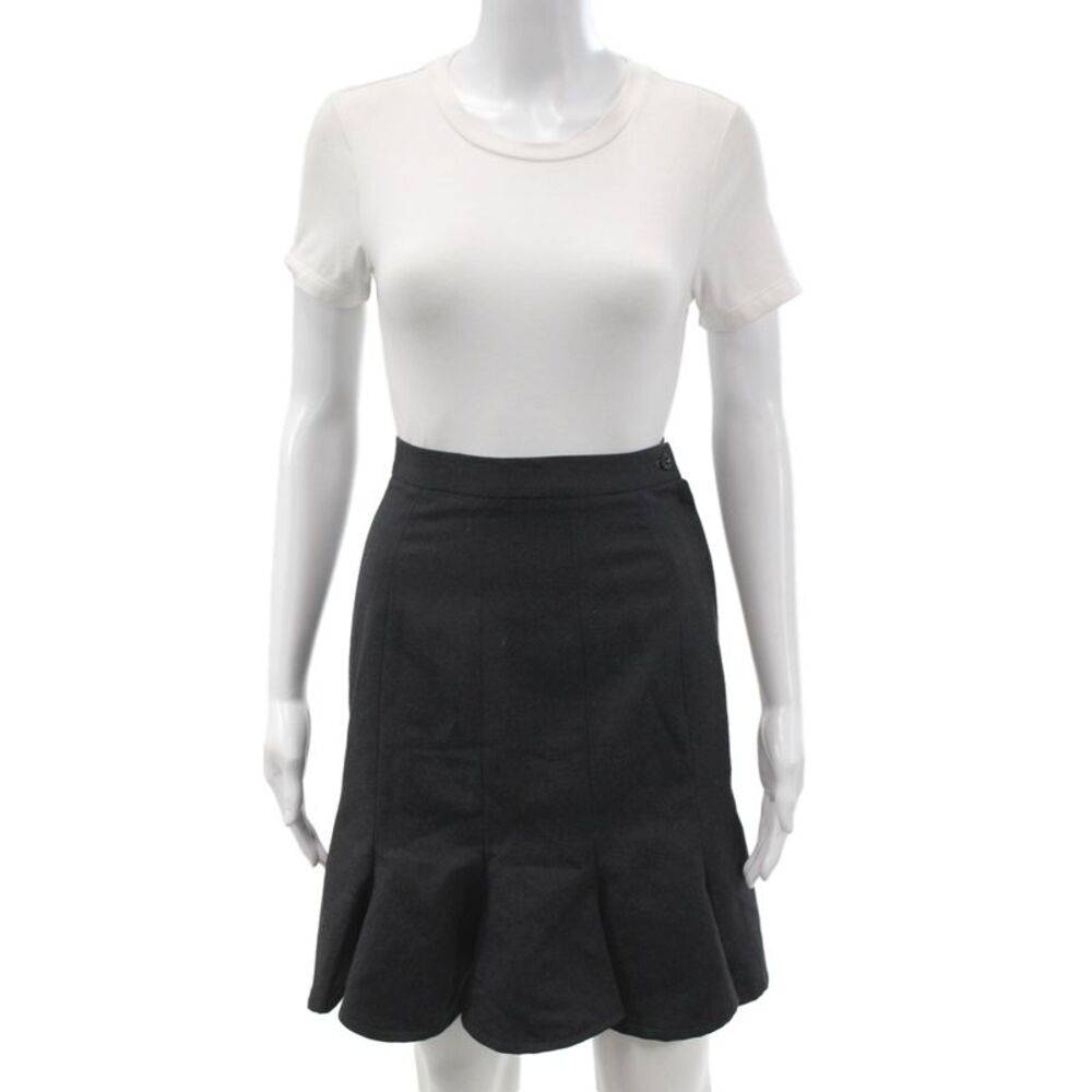 Katherine Hamnett London Womens Black A-Line Flare Short Skirt Acetate Size S